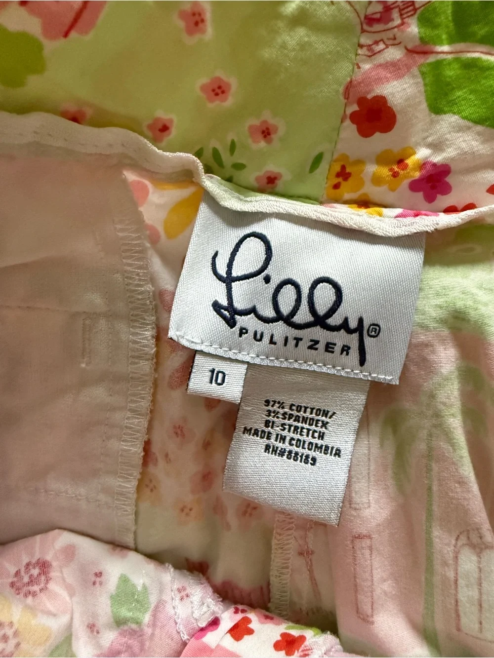 Vintage Lilly Pulitzer Negresco World Multicolor Cropped Pant Pastel Size 10